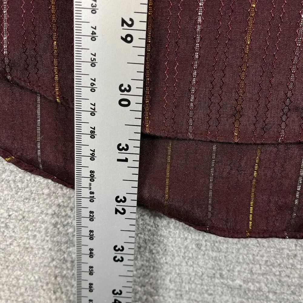 Ely Cattleman Burgundy Maroon Pearl Snap Button Down Shirt L